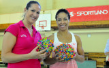 Foto: Rīgā viesojas WNBA spēlētāja Elisone Fīstere