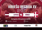 Latvijas regbija izlase sestdien Jelgavā izšķirošajā spēlē par 1. vietu uzņems Dāniju