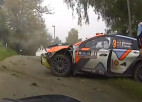 Video: Norvēģu sportists piedzīvo avāriju Centrāleiropas WRC rallijā