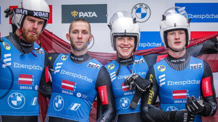 Latvijas kamaniņu stafetes komandai izcīna bronzu Pasaules kausa posmā