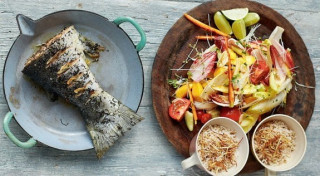 Zaļajā tējā cepts lasis