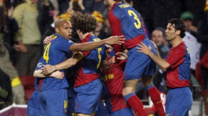 ''Barcelona'' futbolistu prieki pirmajā spēlē
Foto: AFP