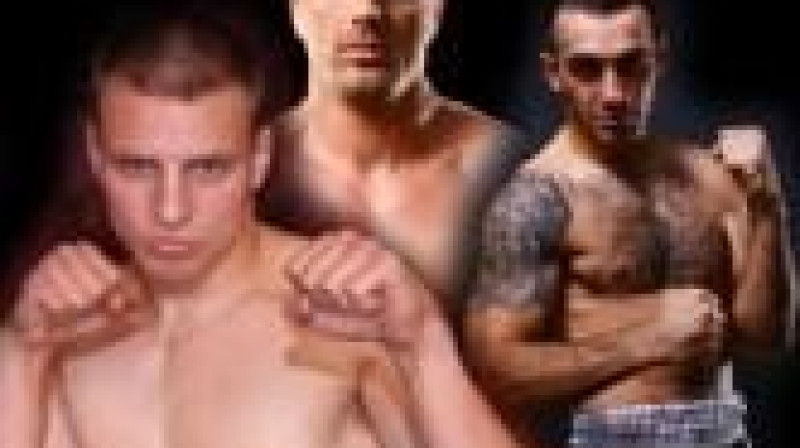 Nikolajs Haustovs, Mārtiņš Egle un Viktors Barjakins
Foto: fightclub.lv