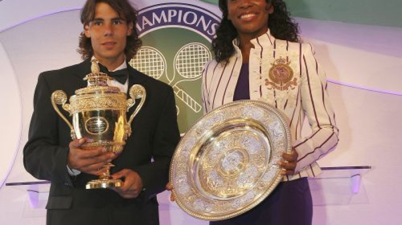 Pagājušā gada čempioni Rafaels Nadals un Venusa Viljamsa
Foto: TopFoto