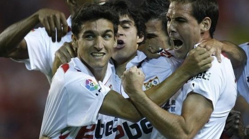"Sevilla" futbolistu prieki
Foto: AP