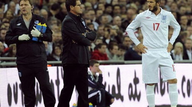 Fabio Kapello vairs neredz Deividu Bekhemu kā Anglijas izlases spēlētāju 
Foto: PA Wire/Scanpix