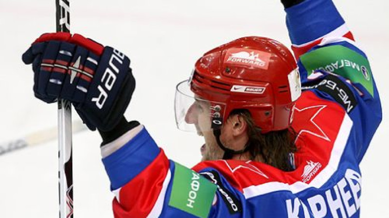 Konstantīns Korņejevs vakar guva vārtus
Foto: www.cska-hockey.ru