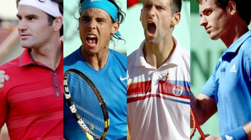Rodžers Federers, Rafaels Nadals, Novaks Džokovičs un Endijs Marejs
Foto: ATP