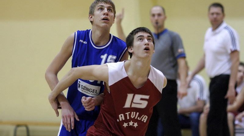 Latvijas U16 izlases uzbrucējs Gustavs Treimanis.
Foto: basket.ee