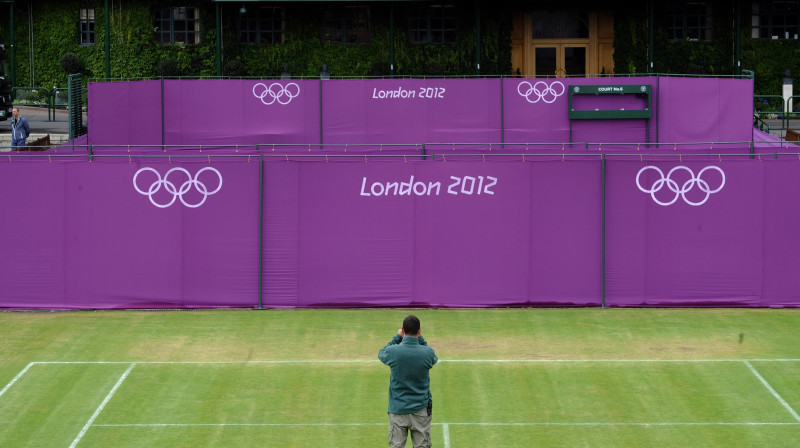 Šobrīd Vimbldonas korti tiek gatavoti olimpiādei
Foto: Reuters/Scanpix