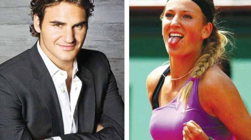 Rodžers Federers un Viktorija Azarenka
Foto: AFP / Scanpix