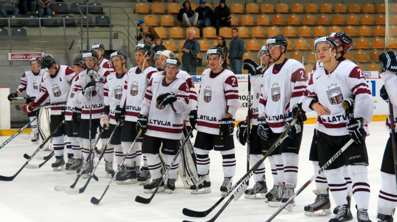 Latvijas U20 izlase.
Foto: LHF