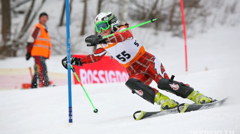 Ieva Meldere atkārtoja Baltijas kausā sasniegto un atkal uzvarēja slalomā. Foto:Infoski.lv
