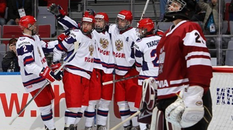 Latvijas U18 izlase kapitulē pasaules čempioniem
Foto: Francois Laplante/HHOF-IIHF Images