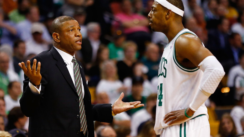 Doks Riverss un Pols Pīrss - kurš no abiem vai varbūt abi paliks "Celtics"? 
Foto: AP/Scanpix