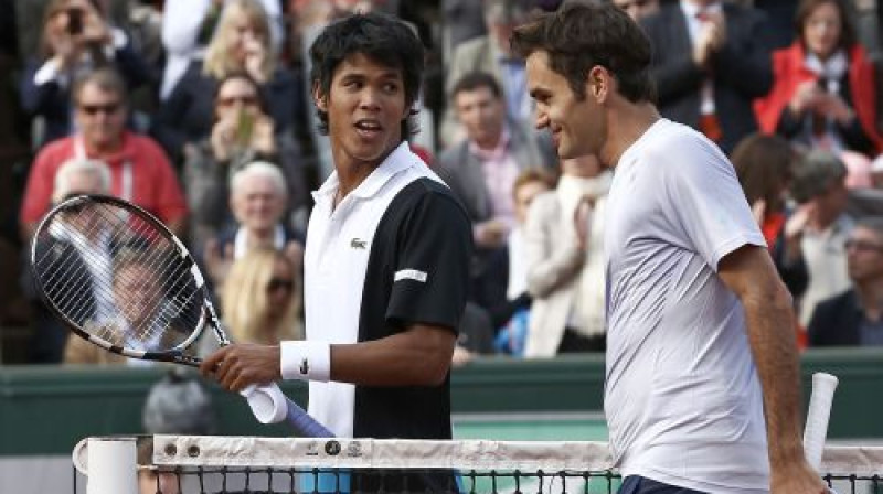 Somdevs Devarmans nupat saņēmis pērienu no Rodžera Federera
Foto: Reuters/Scanpix