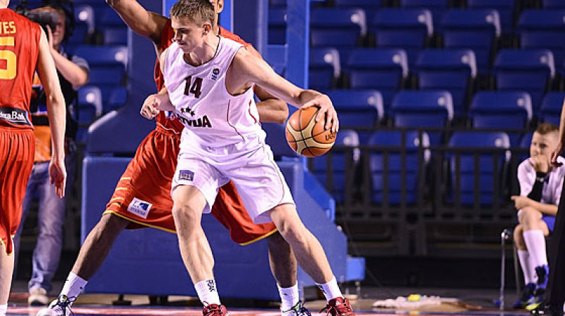 Andrejs Gražulis - viens no Latvijas U20 izlases līderiem un Eiropas vicečempions.
foto:fibaeurope.com