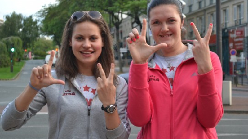 Dita Liepkalne un Līga Šurkusa 2013. gada jūnijā debitēja Eiropas čempionātā Francijā
Foto: Nauris Mackevičs