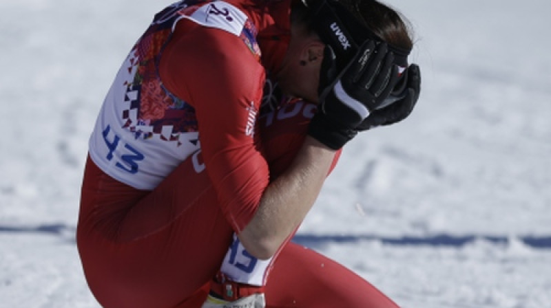 Justina Kovaļčika izplūst prieka asarās
Foto: AP/Scanpix