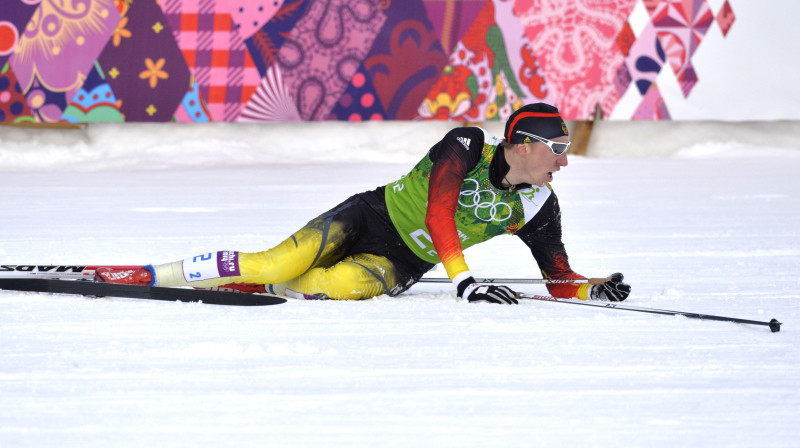 Tims Čarnke pakritis netālu no finiša līnijas
Foto: AFP/Scanpix
