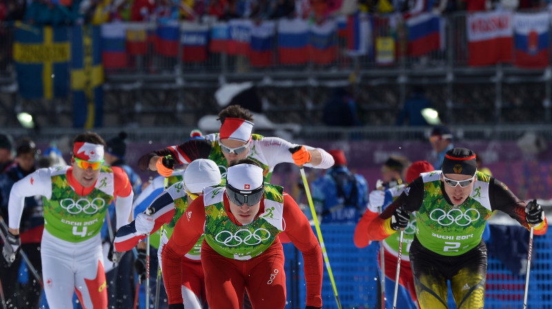 Komandu sprinta sacensības distanču slēpošanā vīriešiem
Foto: AFP/Scanpix