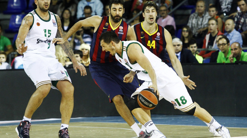 Jānis Blūms: šovakar trešo reizi sezonā pret "Barcelona" 
Foto: AFP/Scanpix