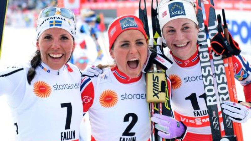 Šarlote Kalla, Astrida Jakobsena un Terēza Juhauga
Foto: AFP/Scanpix