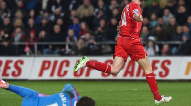 Džordans Hendersons pēc vārtu guvuma
Foto: AFP/Scanpix