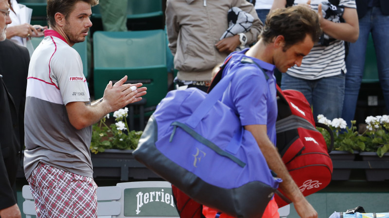 Rodžers Federers nespēja atrast atbildes Stena Vavrinkas graujošajiem uzbrukumiem
Foto: AFP/Scanpix