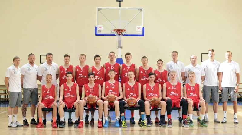 Latvijas U16 puišu izlase spēlēs Eiropas jaunatnes olimpiskā festivāla pusfinālā.
Foto: basket.lv