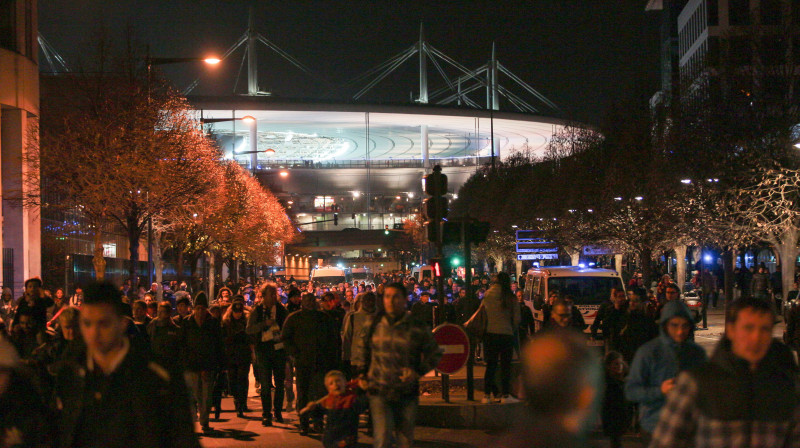 "Stade de France" stadions Parīzes piepilsētā Sendenī naktī uz sestdienu. 
Foto: SIPA/Scanpix