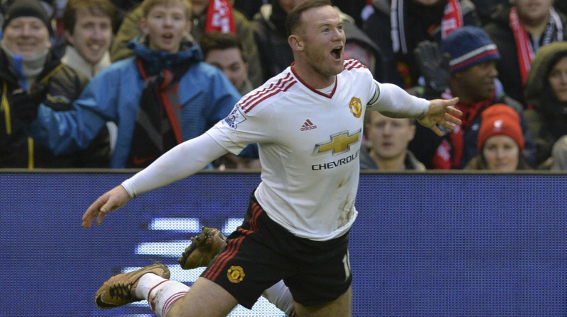 Veins Rūnijs pēc 176. vārtiem "Manchester United" kreklā. 
Foto: AFP/Scanpix