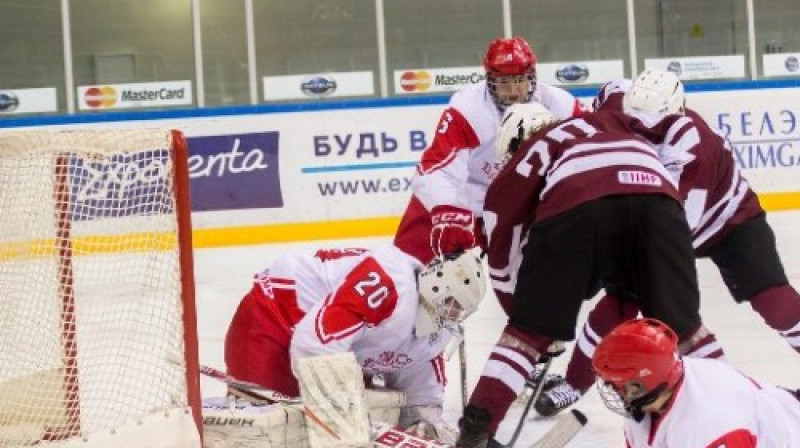 Epizode no vakardienas spēles starp Latvijas un Dānijas U18 izlasēm
Foto: Baltkrievijas Hokeja federācija