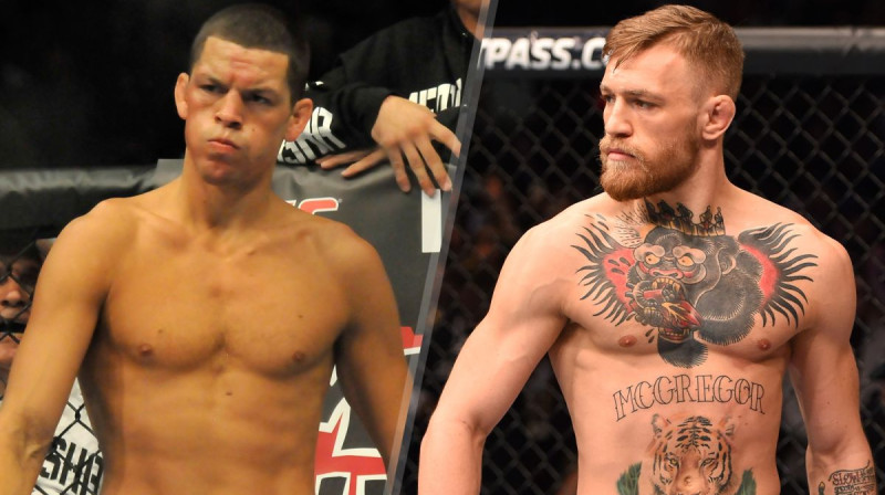 Neits Diazs (no kreisās) un Konors Makgregors
Foto: foxsports.com