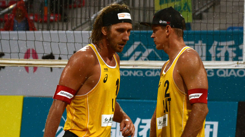 Aleksandrs Samoilovs un Jānis Šmēdiņš
Foto: FIVB