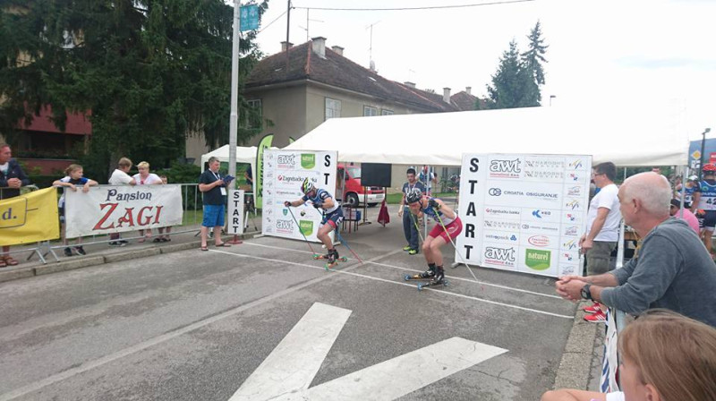 Ceturtdaļfināla starts vīriešiem. A.Brants (labajā pusē) pret trīskārtējo pasaules čempionu Berlandu. Foto: M.Niklass