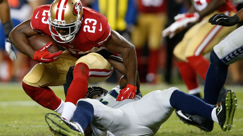 Redžijs Bušs Sanfrancisko "49ers" kreklā (Nr.23)
Foto: AFP/Scanpix