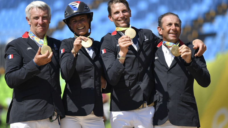 Francijas komanda ar zelta medaļām 
Foto: AFP/Scanpix