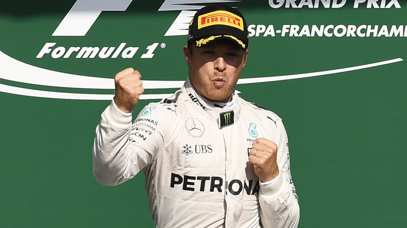 Niko Rosbergs priecājas par uzvaru Spā trasē
Foto: AFP/Scanpix
