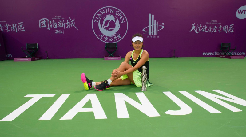 Šuaja Punga beidzot WTA vienspēļu čempiones godā
Foto: Tianjin Open