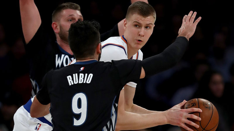 Kristaps Porziņģis spēlē pret "Timberwolves"
Foto: AFP/Scanpix