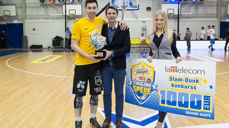 Renārs Bulduris: "Olybet" LBL "Slam Dunk" konkursa čempions 2017. gada 11. februārī Ventspilī, Foto: Renārs Koris