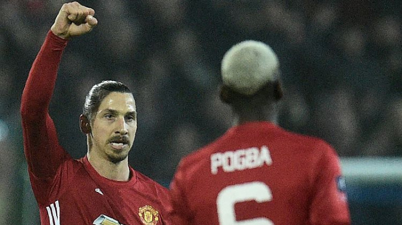 Zlatans Ibrahīmovičs un Pols Pogbā
Foto: AFP/Scanpix