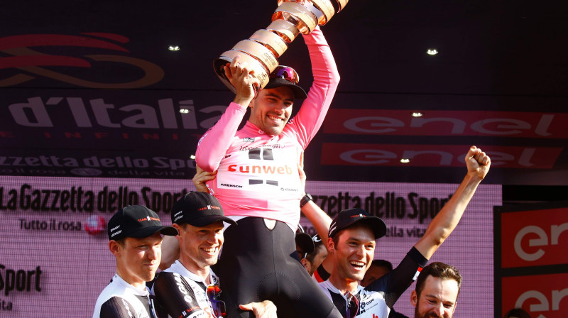 "Giro d'Italia" čempions 2017. gadā Toms Dumolins 
Foto: AFP / Scanpix