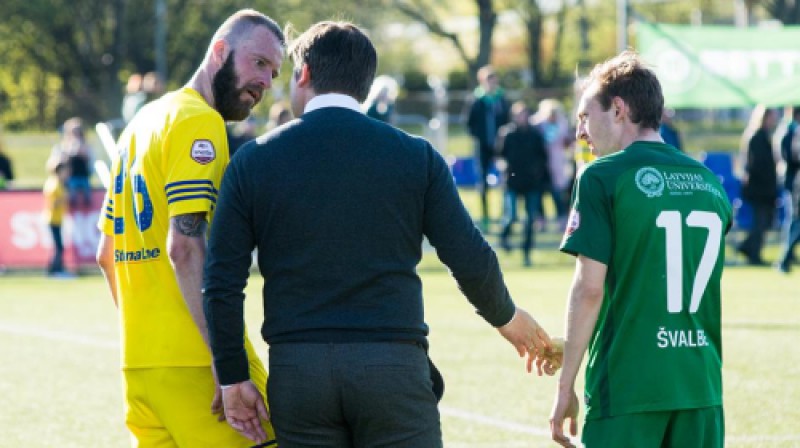 Antons Jemeļins un Andris Riherts
Foto: Māris Greidāns/Futbola virslīga