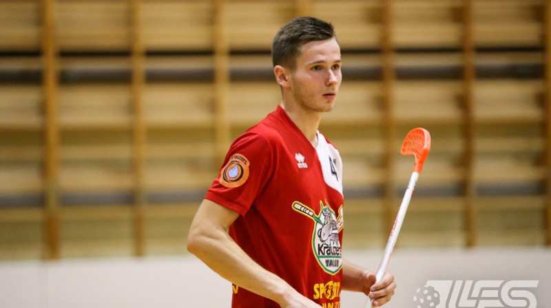 Toms Bitmanis (Talsu NSS/Krauzers). Foto: Ritvars Raits, floorball.lv