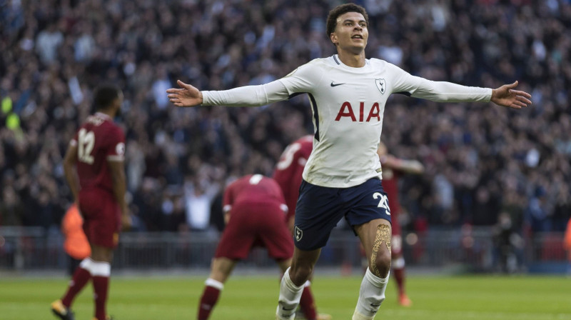 Dele Alli guva vienus no četriem ''Tottenham'' vārtiem
Foto: Daniel Bearham/Colorsport/Scanpix