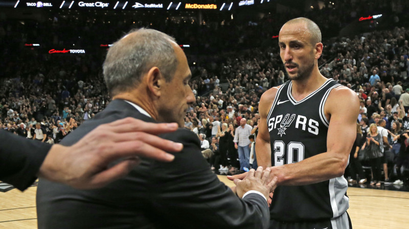 Etore Mesina un Manu Džinobili 
Foto: AFP / Scanpix