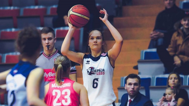 Ketija Vihmane: 19 punkti uzvarā pār Daugavpils Universitāti. Foto: Liepājas basketbols