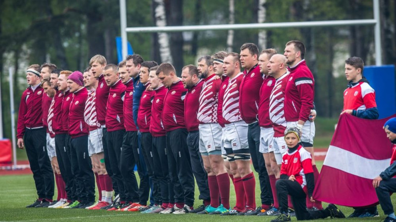 Latvijas regbija izlase. Foto: Zigismunds Zālmanis (LRF)